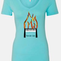 Brandon Giles Ladie’s Aqua Metallic Flame Shirt