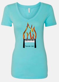 Brandon Giles Ladie’s Aqua Metallic Flame Shirt