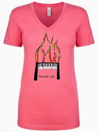 Brandon Giles Pink Lady’s Metallic Flame T Shirt 