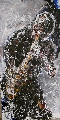 Saxy man mixed media 24" X 48" SOLD
