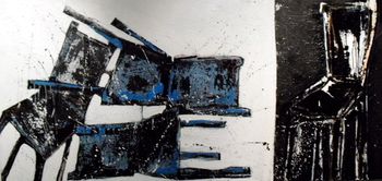 'If I wasn't so sturdy I would be in there too.' 36" X 72" mixed media $2600.00
