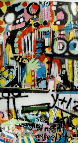 'Barbed wire gets you every time.' 30" X 60" mixed media $2000.00 SOLD
