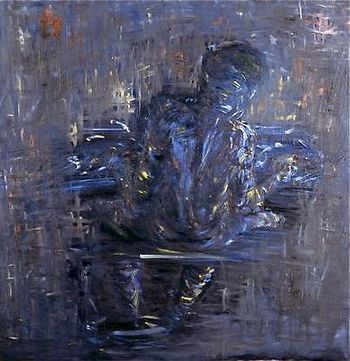 Piano man oil on canvas 48" X 48" SOLD
