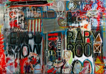 Temporary Showroom 48" X 60" mixed media on aluminum $4500
