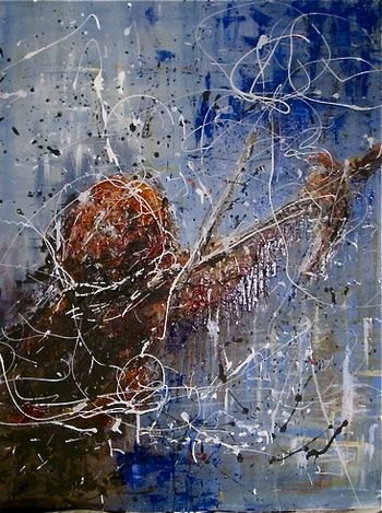 Fiddle me this. mixed media 36" X 48" SOLD
