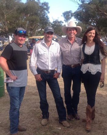 Nathan Charlton, Peter Pratt, Dean Perrett and Anita. Illabo Stampede 2016
