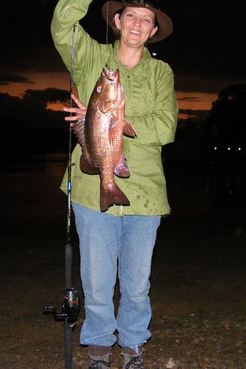 Girls Like Fishing Too - First ever Mangrove Jack
