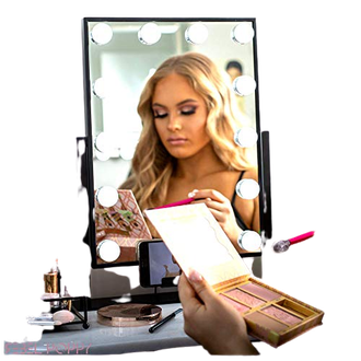 Rebel Poppy’s Lighted Vanity Mirror is perfect for creating the newest Hollywood looks. The LED makeup mirror with the integrated phone mount makes for an easy, hand-free Youtube watching 