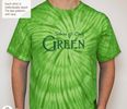 GREEN T-shirt - Lime tie-dye w/Forest (2X,3X)