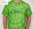 GREEN T-shirt - Lime tie-dye w/Forest (S,M,L,XL)