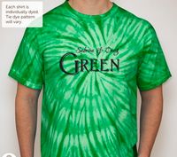 GREEN T-shirt - Kelly tie-dye w/Black (S,M,L,XL)