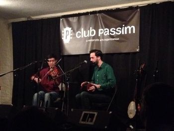 Playing our final set at Club Passim in Cambridge, MA for the Boston Celtic Music Festival. Jan 10, 2015. Photo credit: Liana Wolk.
