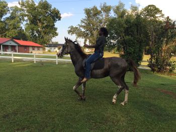 Marsha' riding Mona
