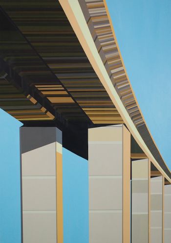 British Road Movies IV: Orwell Bridge 60cm x 84cm Acrylic on board SOLD
