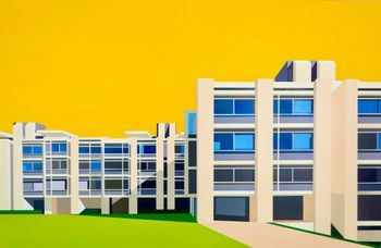 Cripps Building, Cambridge. Acrylic on board. 122cm x 80cm. 2022. £1800
