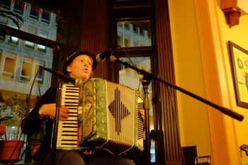 Performing at Burritoville in Montreal, QC, October 2014
