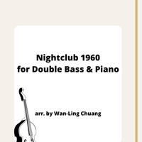 Music Sheet, Nightclub 1960 for Double Bass & Piano