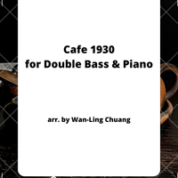 Music Sheet, Cafe 1930 for Double Bass & Piano