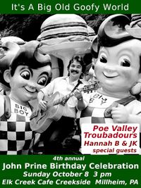 4th Annual John Prine Birthday Celebration – w/ Poe Valley Troubadours!