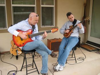 Gary playing Mike's guitar with Joe Califano Buscarino 2010 party.
