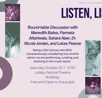 Listen, Listen Round-table Discussion with Meredith Bates, Parmela Attariwala, Sahara Nasr, Nicole Jordan, Lukas Pearse