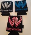 Black Koozie with White, Blue, and Hot Pink