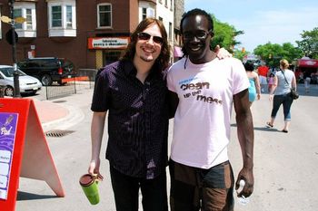 Adrian with super fan Bilay Badoe. Photo by Dana Bellamy.
