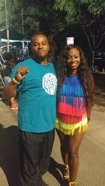 PHENOM & Kendra G (wgci morning show) (backstage after hosting the Bantu Fest)
