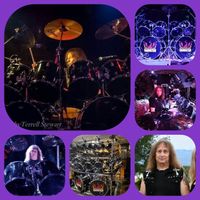 Photo collage of Sabbatar drummer Brad Butler 