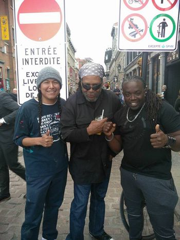 Justin, King Roach and Chops enjoying the day in Montreal - June 2017
