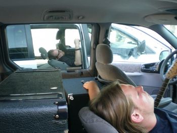 Dylan (Marcy Playground, Robert (Zak Domogalla) napping before show in San Diego
