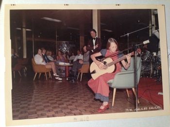 Susie playing in the talent quest on the boat the 'Galileo' returning from France to Australia
