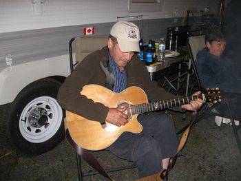 Mr. Cleal (my father in law) having a tune at Golden Sands.  What a night that was!
