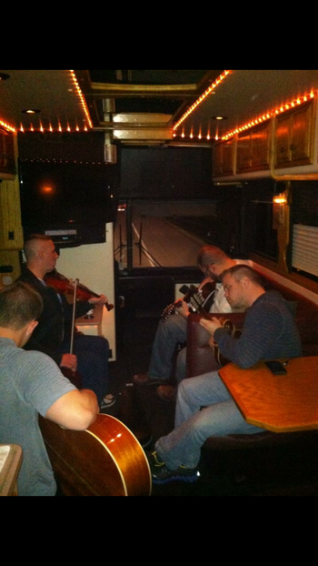 Pickin' on the bus headed to GA.
