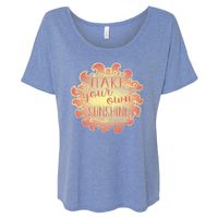 Make Your Own Sunshine Ladies Scoop Neck Tee - BLUE