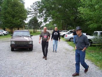 Phil Brady and Doug Brousard try to get away from renegade truck.
