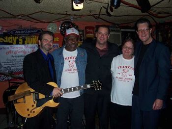 The band with Teddy and Nancy after the show.
