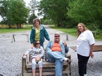 The Frink family (Emily, Chris, and daughter) with Nancy.
