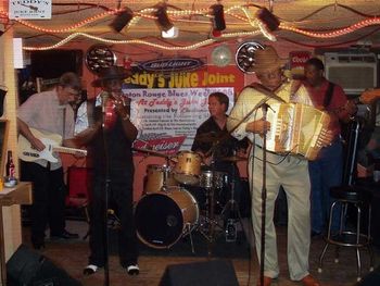 The Rudy Richard Blues & Zydeco Band Johnny Rosetti, Larry Washington, Floyd Saizon, Mel Chavis, and Marshall (Rudy was unable to perform that night)
