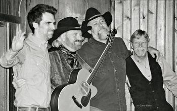 L to R: Ryan Murphey, Michael Martin Murphey, Chuck Hawthorne, Howard Hudiberg.  Photo by Carol Viator.
