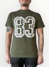 T-Shirt 83 bandana army & blanc