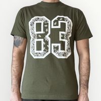 T-Shirt 83 bandana army & blanc