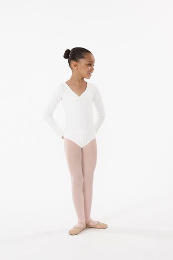 Pre-Ballet 2: white leotard, pink tights, pink shoes
