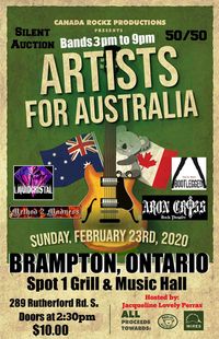 Canada Rockz - Artists for Austraila - ARON CROSS, LIQUIDCRISTAL BOOTLEGGED and METHOD2MADNESS