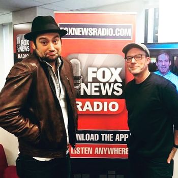 Star of "Bulldozer" Constantine Maroulis and Peter at Fox News Radio.
