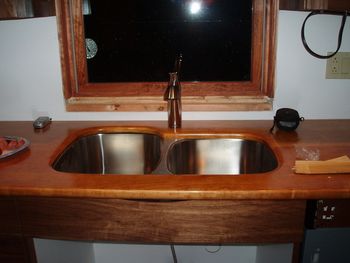 Kitchen in Walnut....Cherry tops 4 Stainless sink ...tung oil (8 coats)
