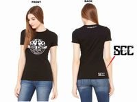 Women's short-sleeved black crew neck SCC tee