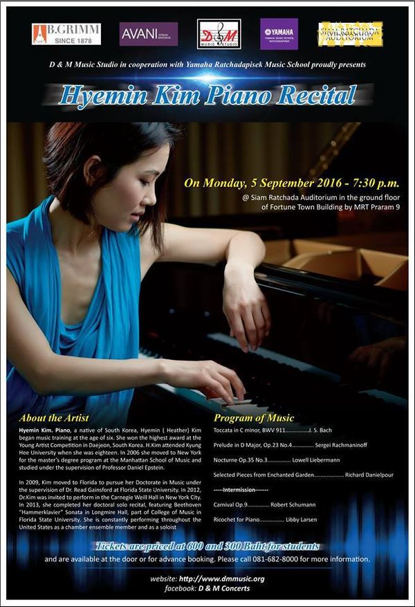 Piano Concert at Siam Ratchada Auditorium, Bangkok, Thailand