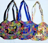 Elephant Embroidered Bag With Mirrors