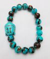 Turquoise & Siderolite Budha Bracelet